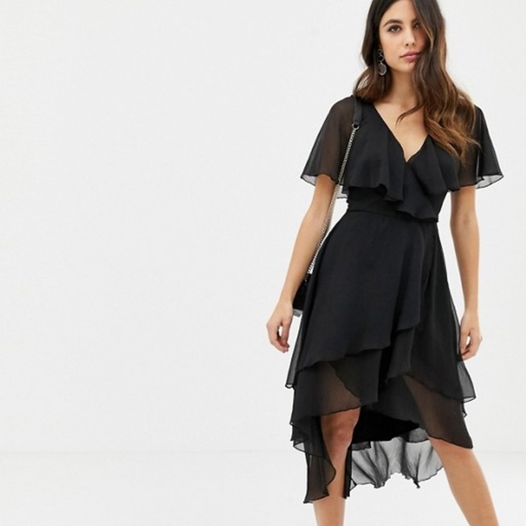 cape back midi dress